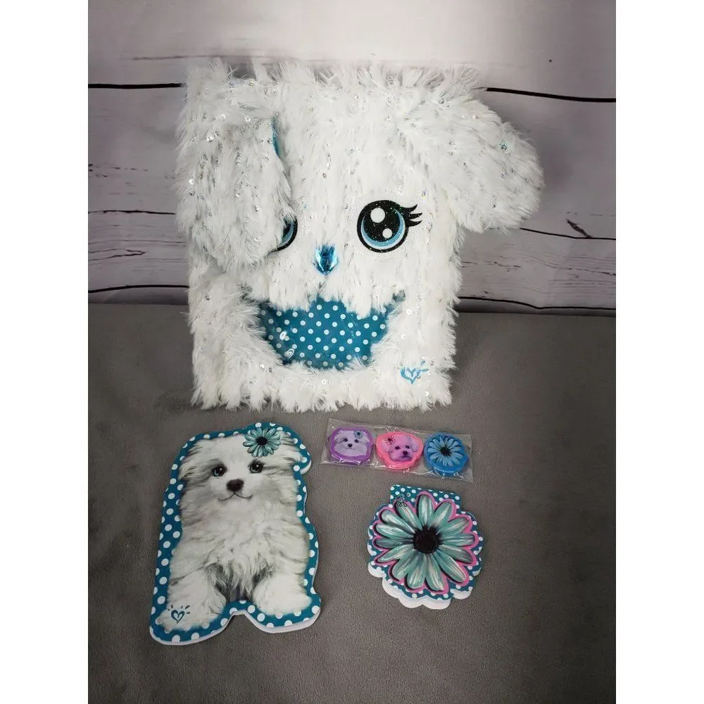JUSTICE PUPPY STATIONARY‎ SCHOOL SUPPLY SET SHIMMERING & SHAGGY ACCESSORIES